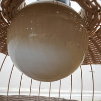 66-Inch High 1-Light Pendant with Open Shade Woven Basket
