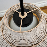 66-Inch High 1-Light Pendant with Open Shade Woven Basket