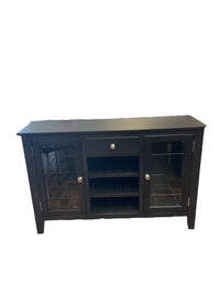 Darkwood Glass Shelf Sideboard