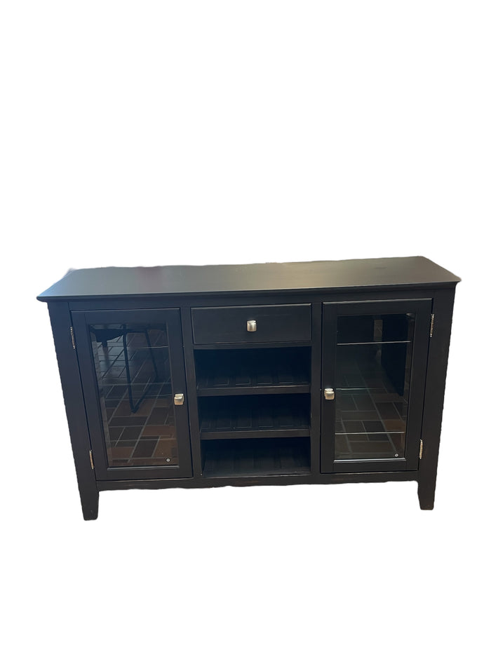 Darkwood Glass Shelf Sideboard