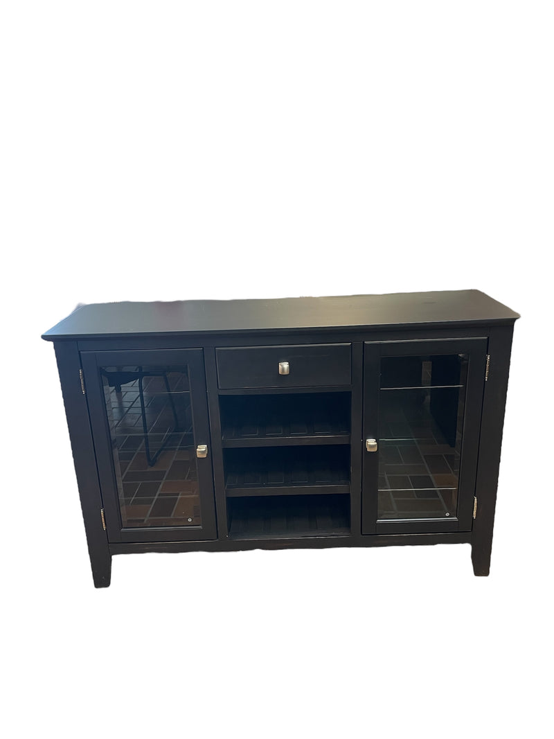 Darkwood Glass Shelf Sideboard