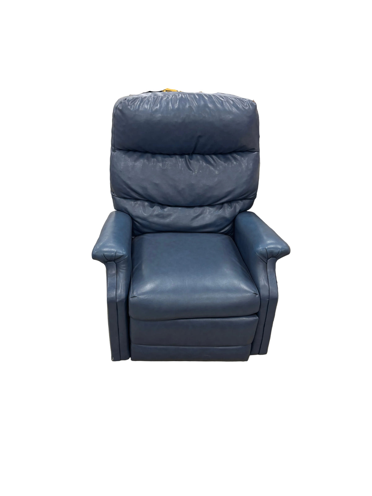 Blue Leather Pushback Recliner
