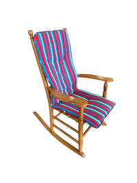 Rocking Chair with Red, White and Blue Cushion