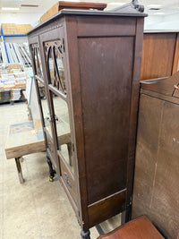 Antique Dark Wood China Cabinet