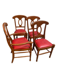 4-Piece Wooden Carver Chair with curved top rail & Oval Backrest