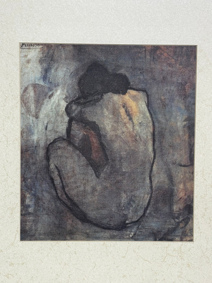 Print of "Blue Nude" (1902) by the Spanish artist Pablo Picasso.