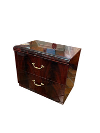 2 Drawer Nightstand With Brass Handles