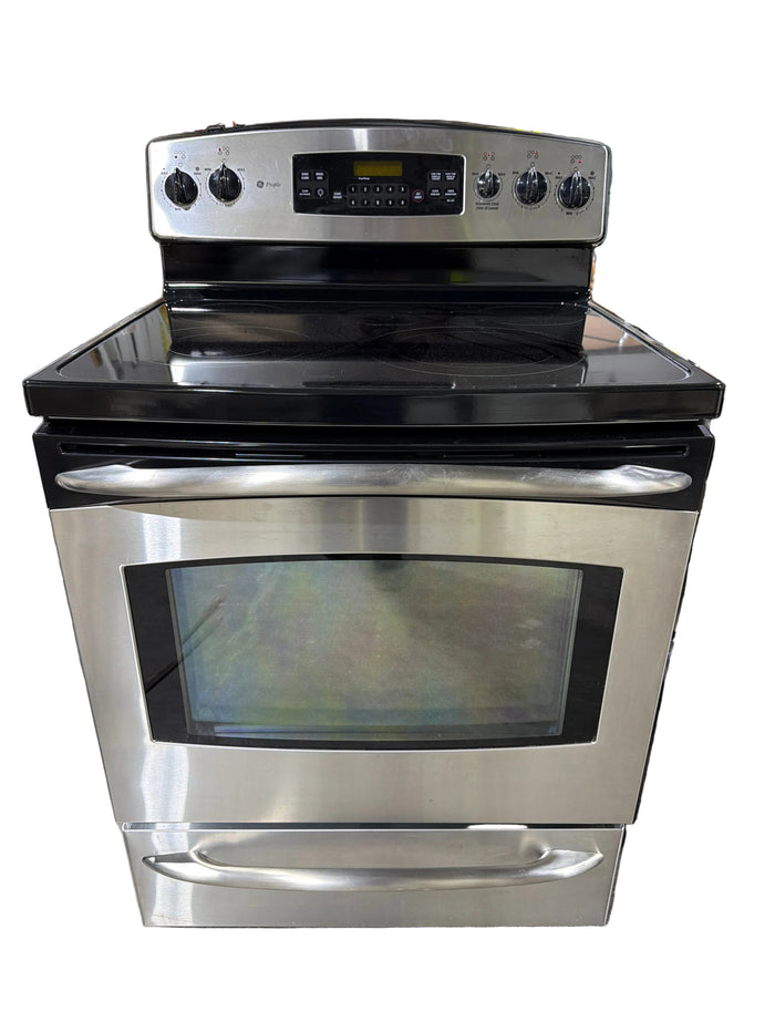 GE Profile 5-Burner Glass Flat Top Electric Stove - Stainless Steel Finish