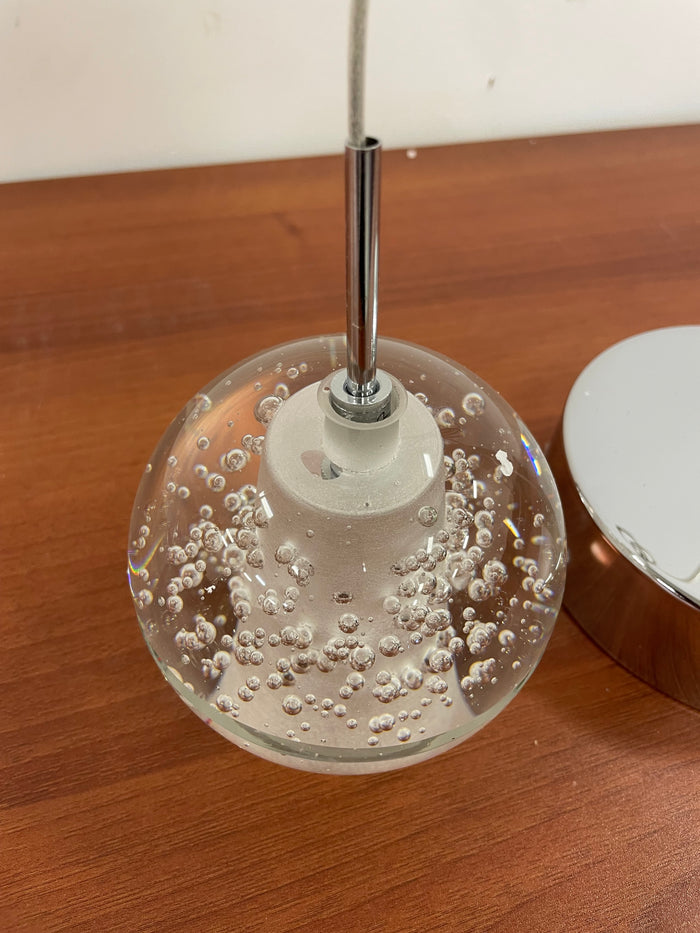 Small Bubble Glass Pendant in Chrome