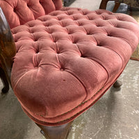 27-Inch W Vintage Velvet Accent Chair – Tufted Upholstery, Wooden Frame