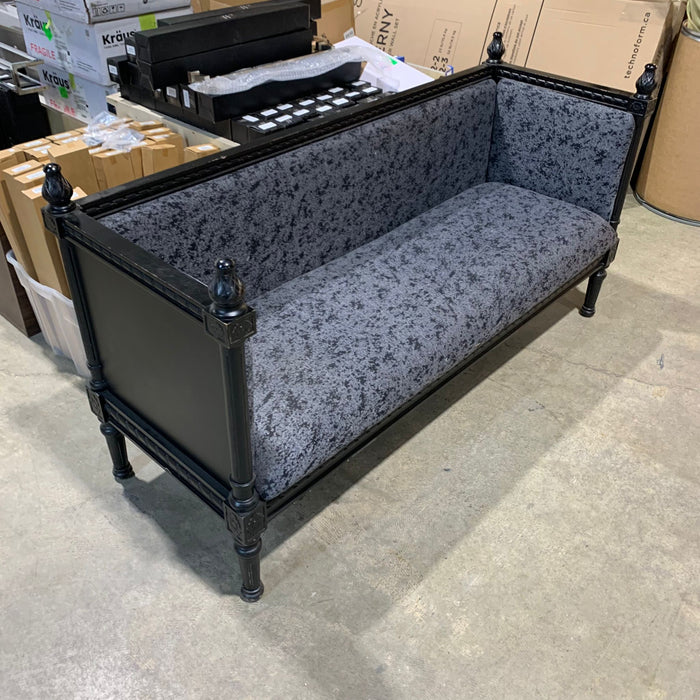 68-inch W Wooden Frame Sofa in Black & Grey