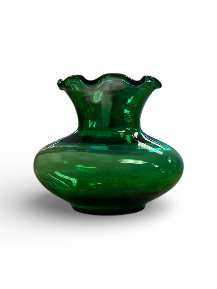 Emerald Green Glass Bud Vase