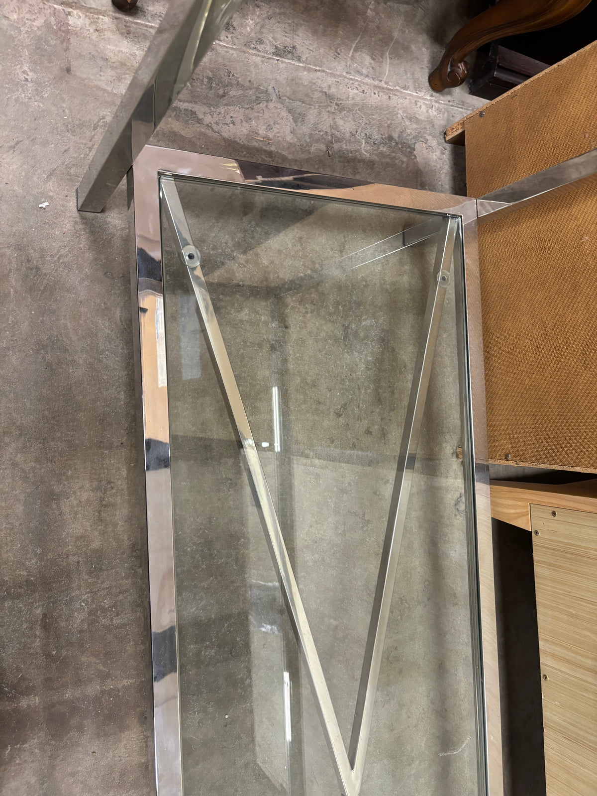 Modern Chrome Console Table