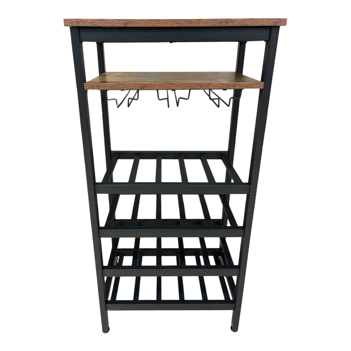 Black and Brown Wine Rack