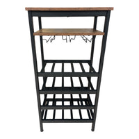 Black and Brown Wine Rack