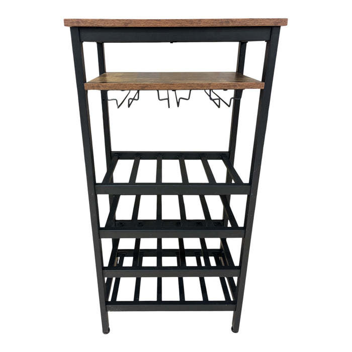 Black and Brown Wine Rack