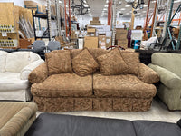 Warm Brown Ornate Damask-Style 3-Seater