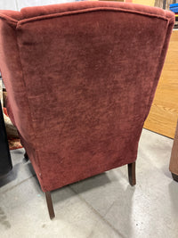 27" W Burgundy Velour Armchair