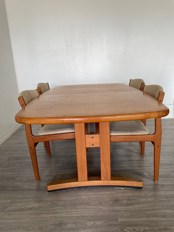 69"W Teak Dining Set with 4 Chairs