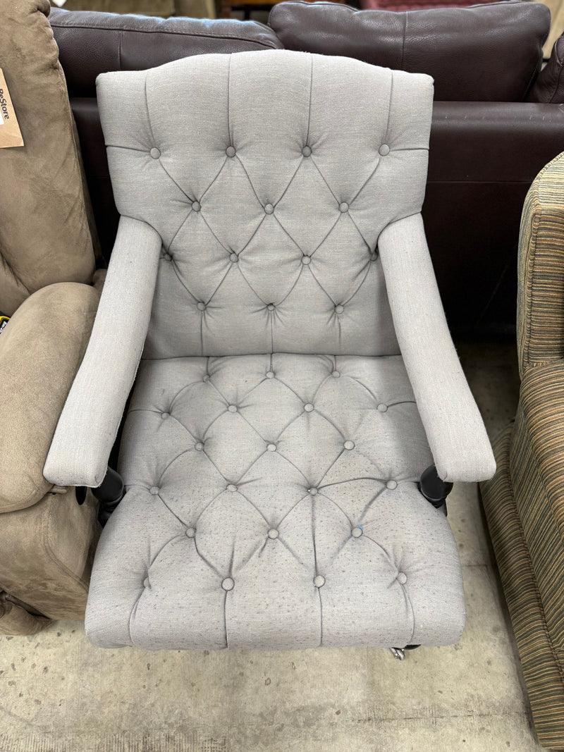 Light Grey Tufted Armchair