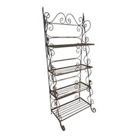 Brown Wrought Iron Bakers Rack