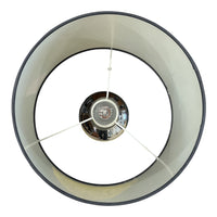 Modern Chrome Table Lamp w/ Black Graphite Drum Shade