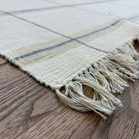 6×8-ft Beige Grid Rug – Handwoven Cotton Flatweave, 284