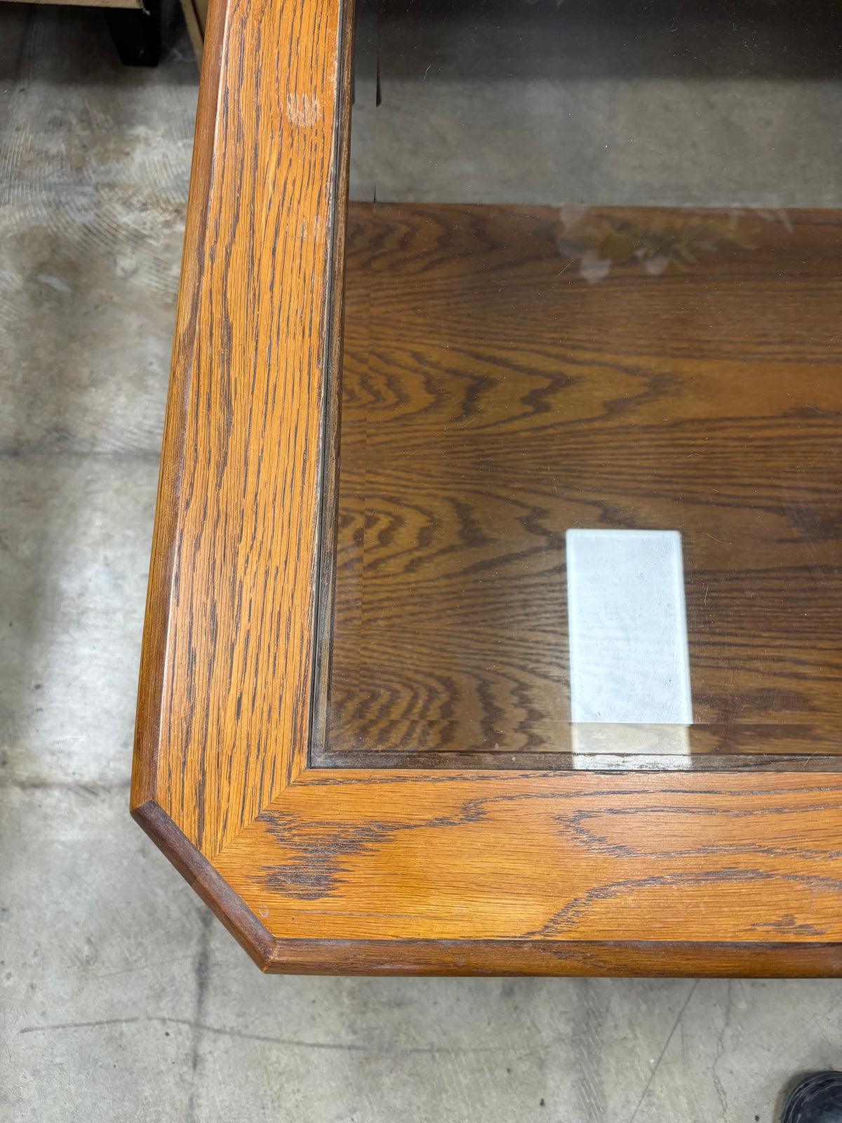Wood and Glass Coffee Table with Metal Frame