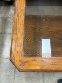 Wood and Glass Coffee Table with Metal Frame