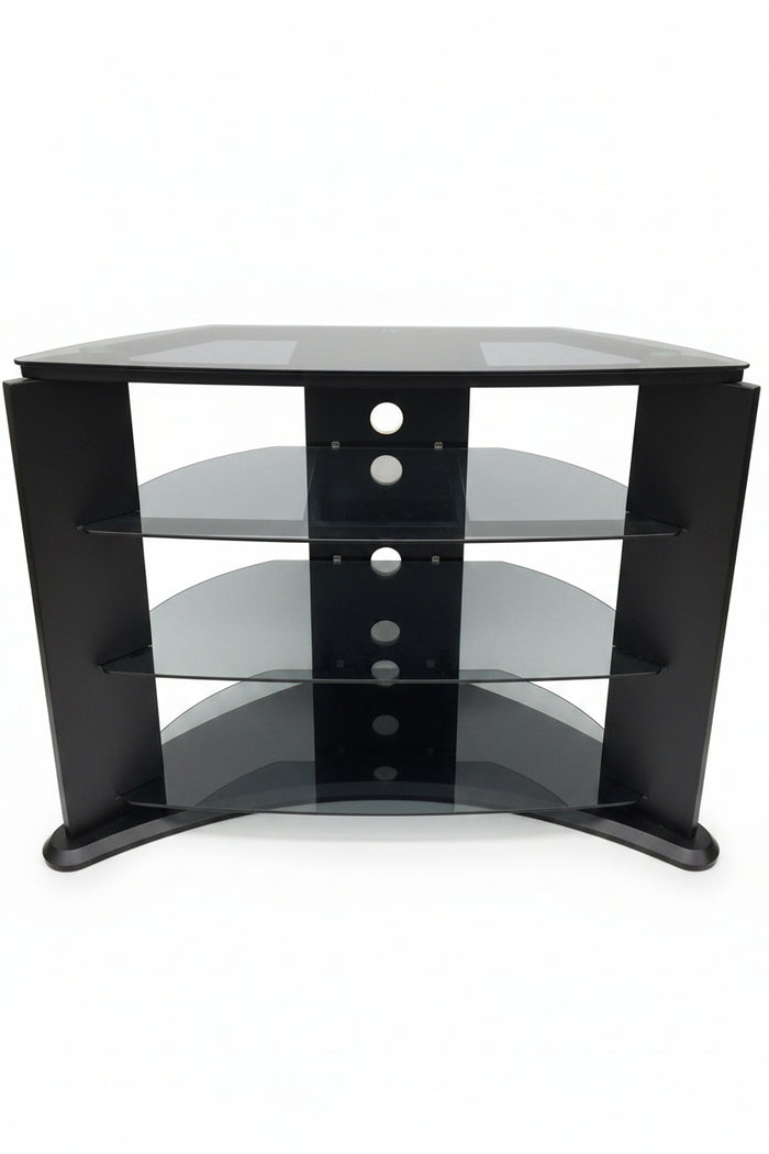 4-Shelf Black TV Stand