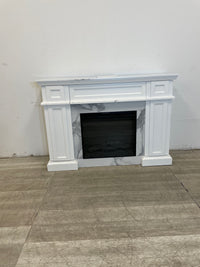 White Electric Fireplace With Mantel