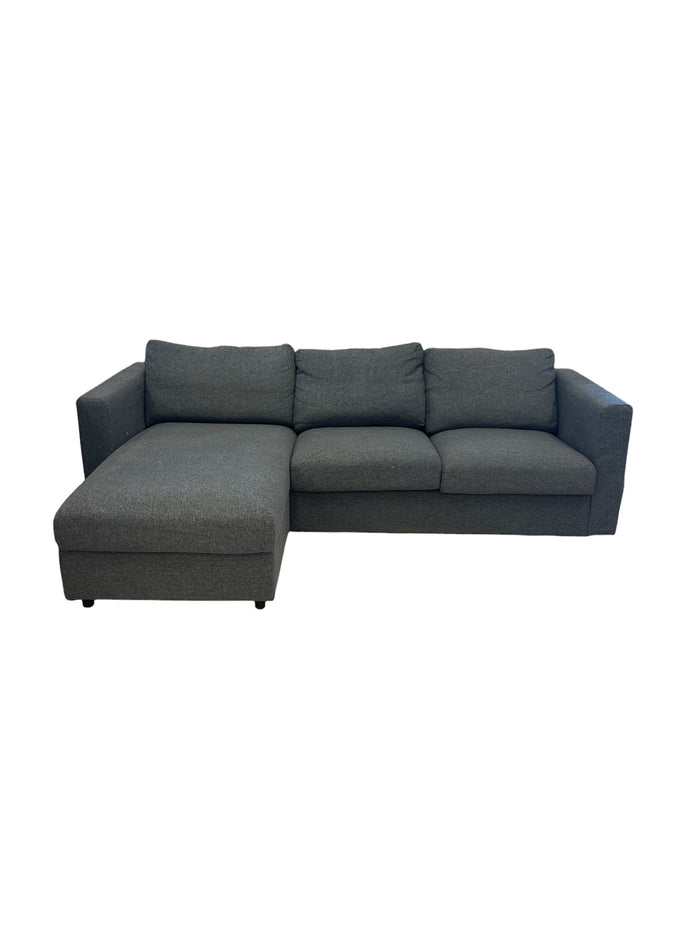 Finnala Sectional Sofa with Chaise Piece in Dark Grey