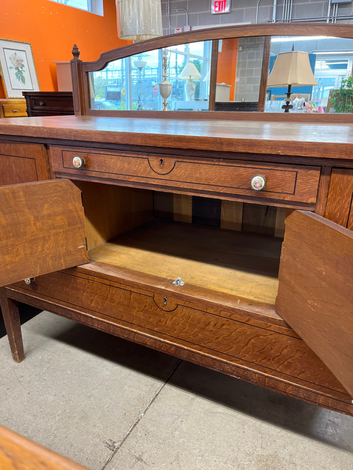 60"W Antique Solid Wood Sideboard