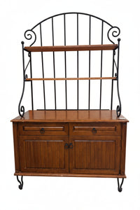 Wrought Iron & Wood Baker's Rack