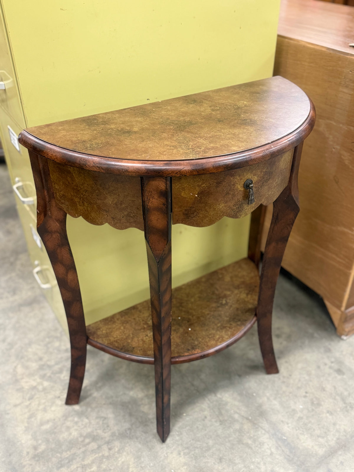 Half Moon Reddish Brown Table