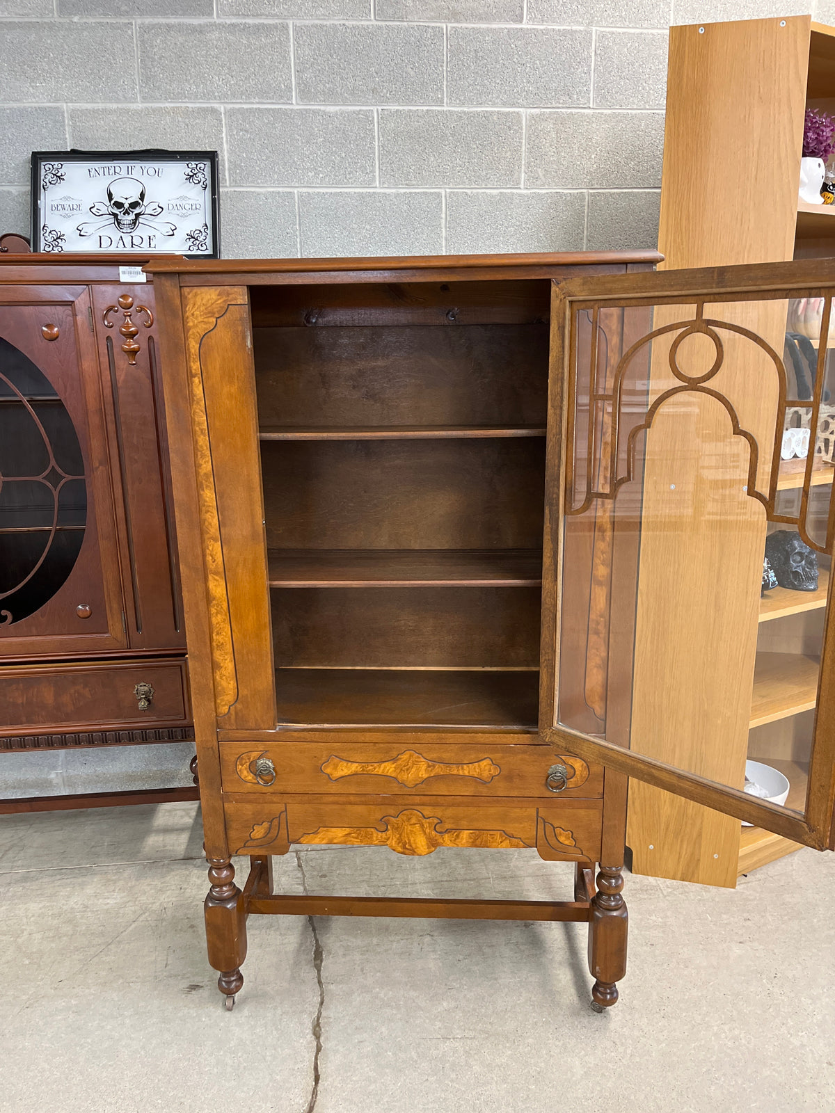 35"W Art Deco Curio Cabinet