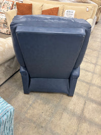 Blue Leather Pushback Recliner