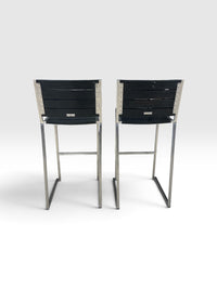 Set of 2 Mountain House Barstools with Stainless Steel Frame