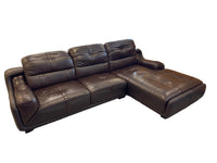 Brown Leather Chaise Sectional