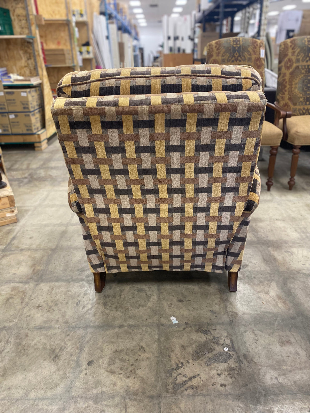 Tan Weave Pattern Recliner