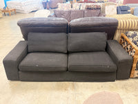Black Upholstered 2-Seater Sofa