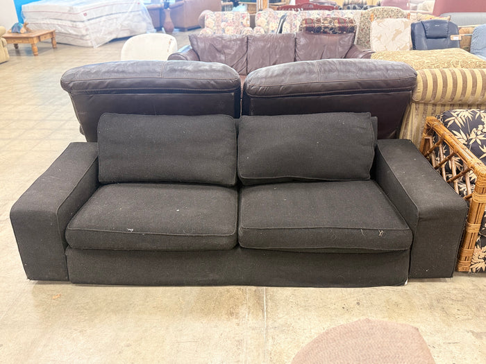 Black Upholstered 2-Seater Sofa
