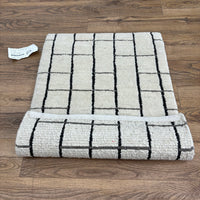 2x3-ft Blipmarks Neutral Laura Kirar Rug, 100% Wool, 2-0094104