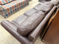 Chocolate Brown Leather 4-Seater Sectional Sofa