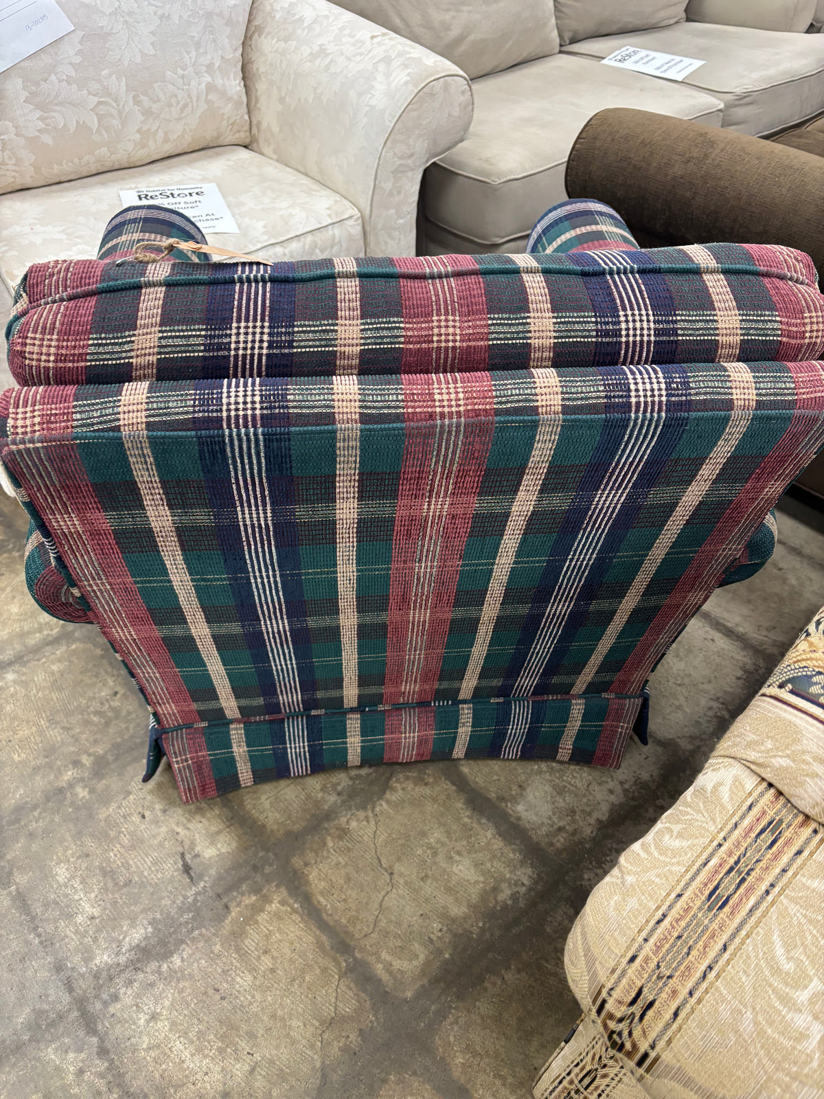 Traditional Plaid Armchair