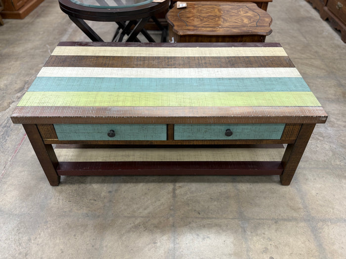 Multi-colored Wooden Coffee Table