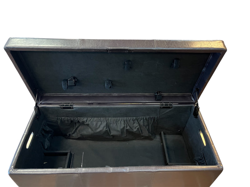 Dark Brown Storage Ottoman Bench With Handles & Lift Top