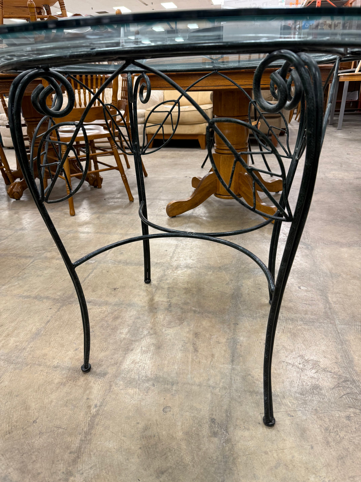 Round Glass-Top Dining Table