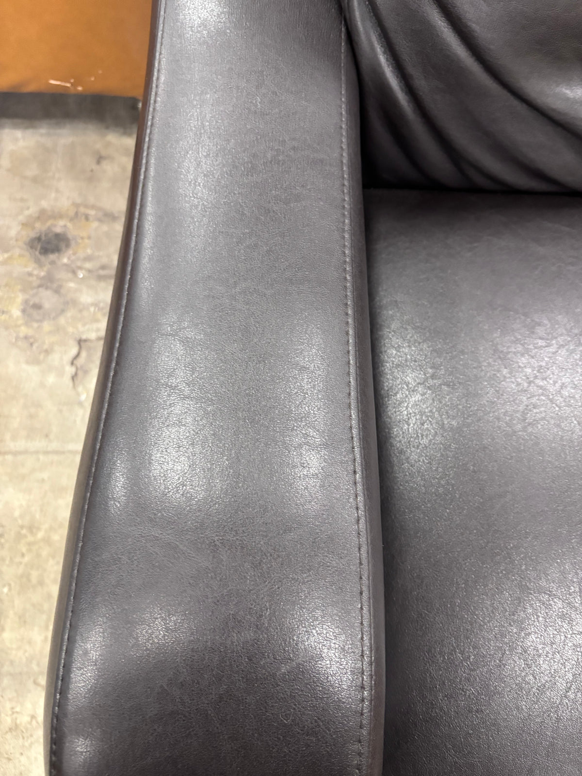 Black Leather 3-Seater Sofa