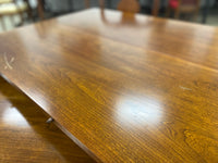 Dark Brown Hardwood Dining Table Set